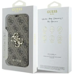 Buy Guess GUBKP16M4GMGBR Apple iPhone 16 Plus book 4G Metal Logo brown - GUE3594 - {ean13} - Home Screen Store Europe