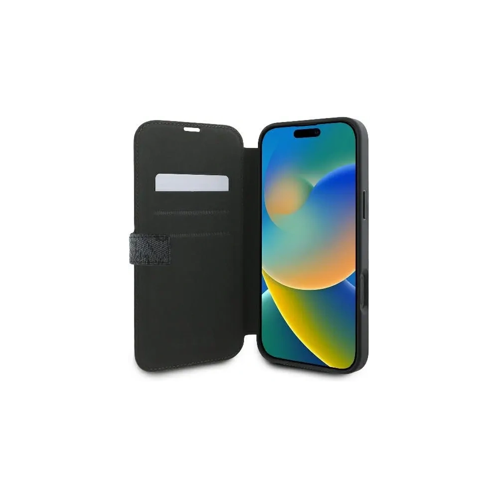 Etui Guess GUBKP16M4GMGGR Apple iPhone 16 Plus book 4G Metal Logo czarny - iPhone 16 Plus - Guess