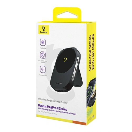 Buy Baseus MagPro II Ultra-Thin cooling holder with charger 15W (black) - BSU8866 - {ean13} - Home Screen Store Europe