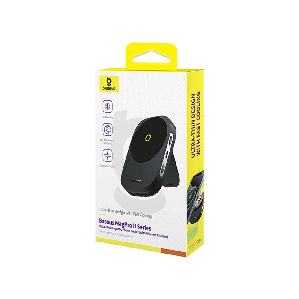 Uchwyt z ładowarką 15W i chłodzeniem Baseus MagPro II Ultra-Thin (czarny) - Pozostałe uchwyty - Baseus