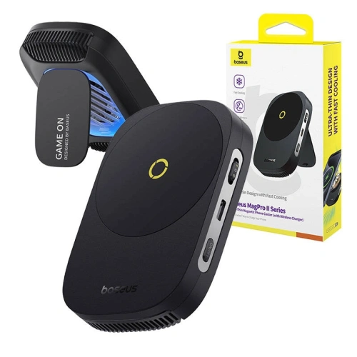 Buy Baseus MagPro II Ultra-Thin cooling holder with charger 15W (black) - BSU8866 - {ean13} - Home Screen Store Europe