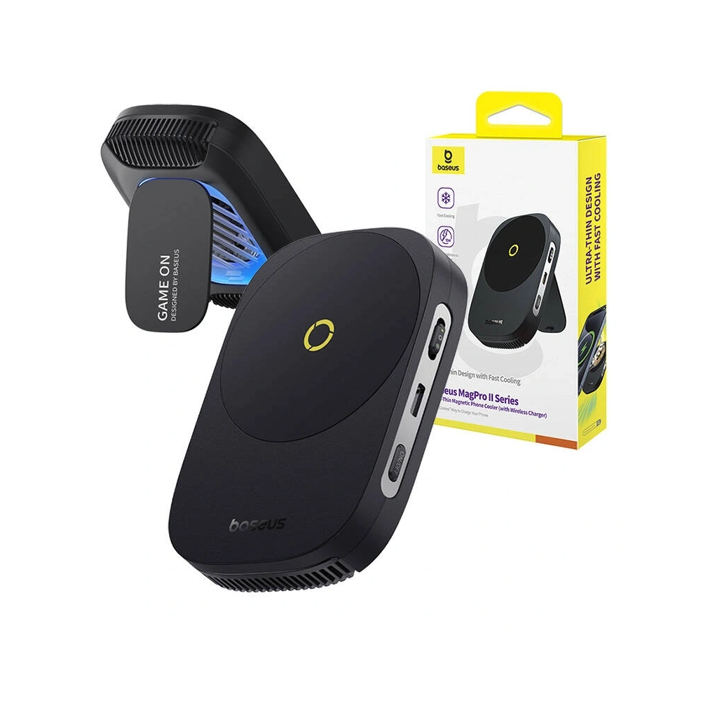 Uchwyt z ładowarką 15W i chłodzeniem Baseus MagPro II Ultra-Thin (czarny) - Pozostałe uchwyty - Baseus