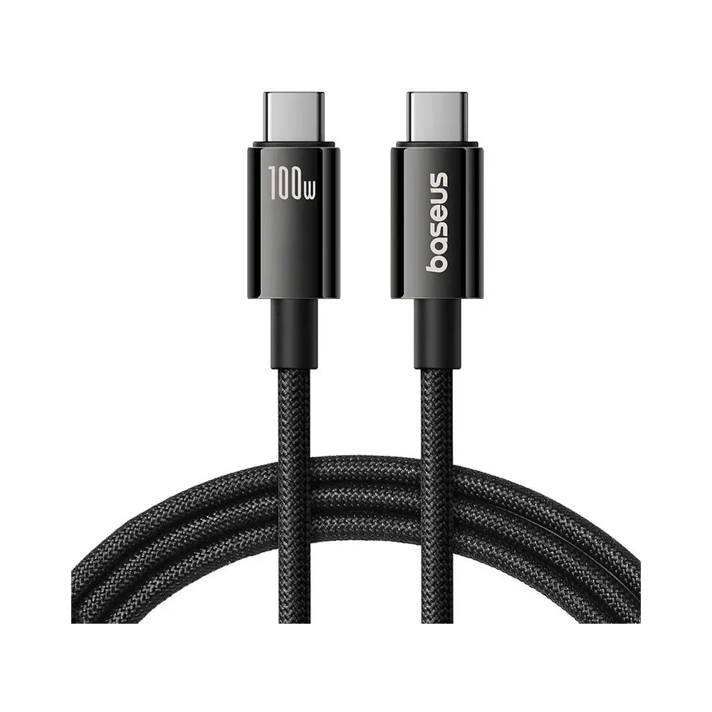 Kabel Baseus Tungsten Gold USB-C / USB-C 100W 1.5m (czarny) - USB-C - USB-C - Baseus