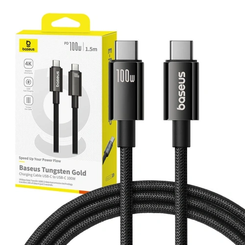 Kup Baseus Tungsten Gold USB-C / USB-C kabel 100W 1.5m (černý) - BSU8867 - {ean13} - Sklep Home Screen