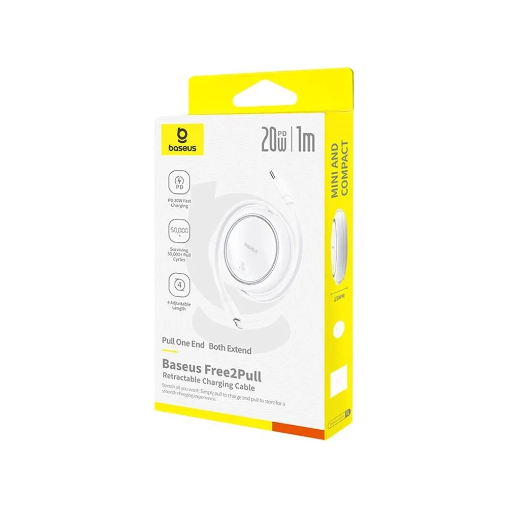 Kabel Baseus Free2Pull USB-C / Lightning 20W 1m (biały) - USB-C - Lightning - Baseus