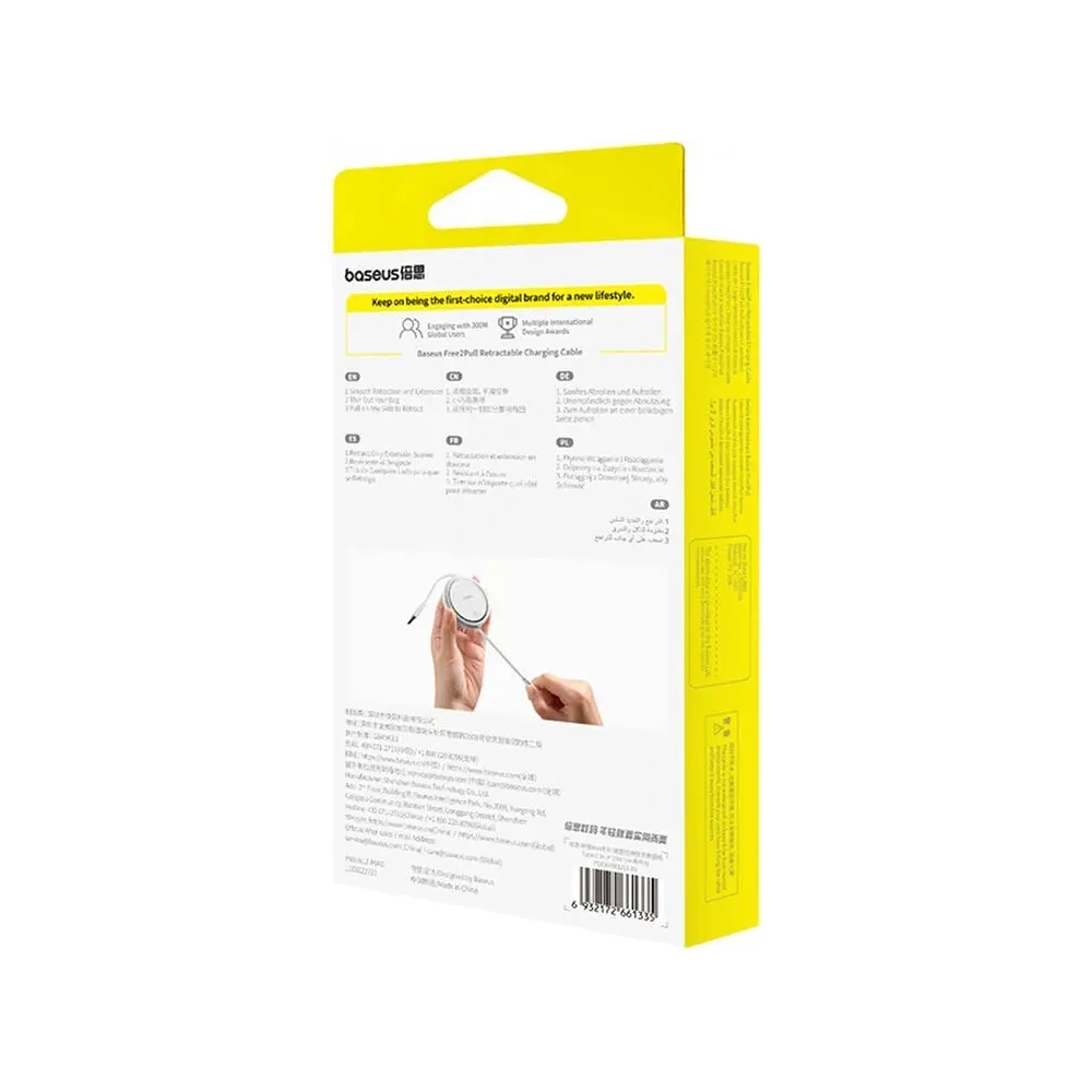 Kabel Baseus Free2Pull USB-C / Lightning 20W 1m (biały) - USB-C - Lightning - Baseus