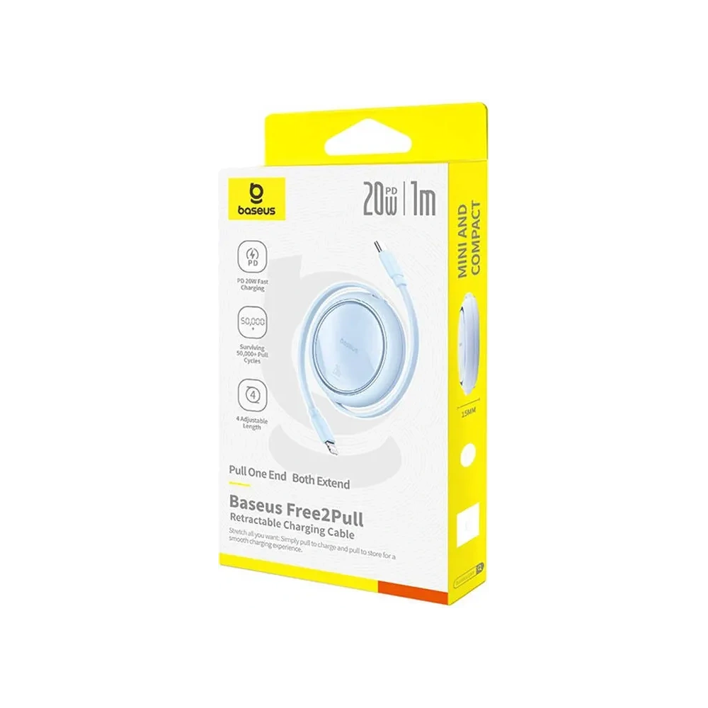 Kabel Baseus Free2Pull USB-C / Lightning 20W 1m (niebieski) - USB-C - Lightning - Baseus