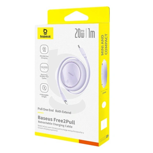 Kup Kabel Baseus Free2Pull USB-C / Lightning 20W 1m (fioletowy) - BSU8870 - {ean13} - Sklep Home Screen