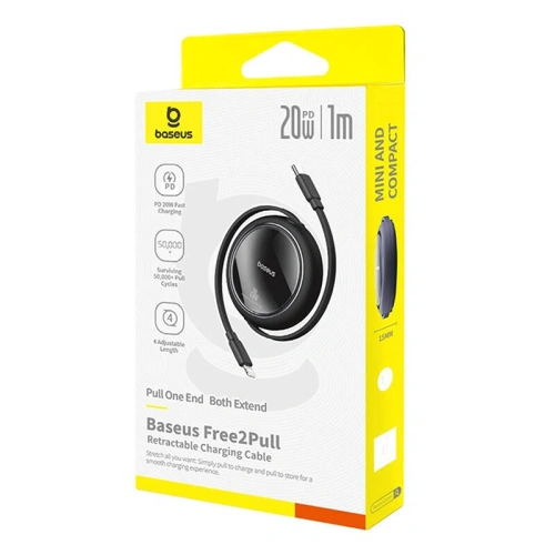 Kup Kabel Baseus Free2Pull USB-C / Lightning 20W 1m (czarny) - BSU8871 - {ean13} - Sklep Home Screen
