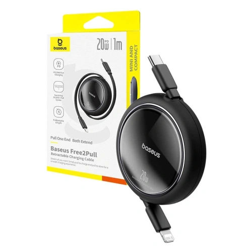 Kup Baseus Free2Pull USB-C / Lightning kábel 20W 1m (fekete) - BSU8871 - {ean13} - Sklep Home Screen