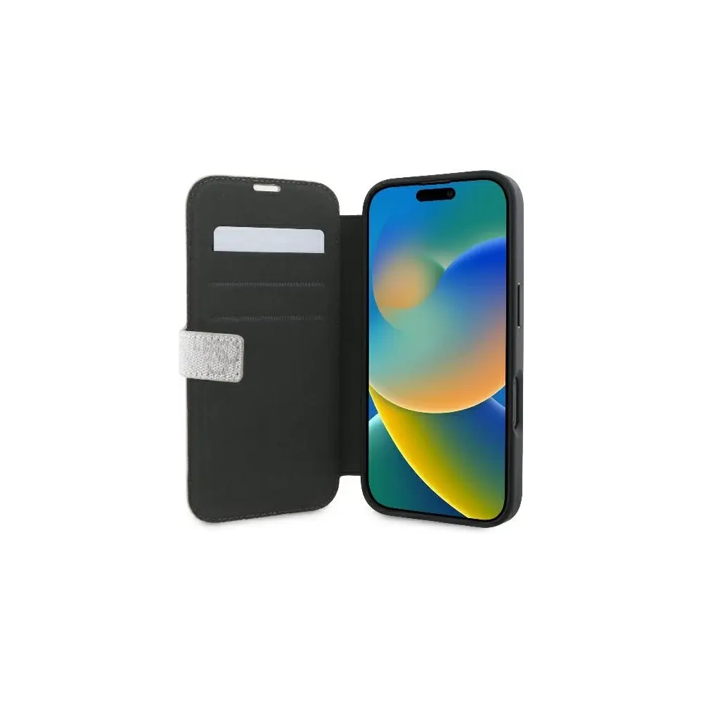 Etui Guess GUBKP16M4GMGPII Apple iPhone 16 Plus book 4G Metal Logo różowy - iPhone 16 Plus - Guess