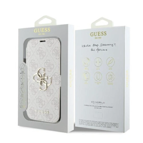 Kup Guess GUBKP16M4GMGPII Apple iPhone 16 Plus kniha 4G Metal Logo růžová - GUE3596 - {ean13} - Sklep Home Screen