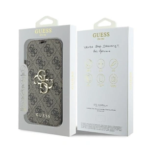 Kup Etui Guess GUBKP16S4GMGBR Apple iPhone 16 book 4G Metal Logo brązowy - GUE3597 - {ean13} - Sklep Home Screen