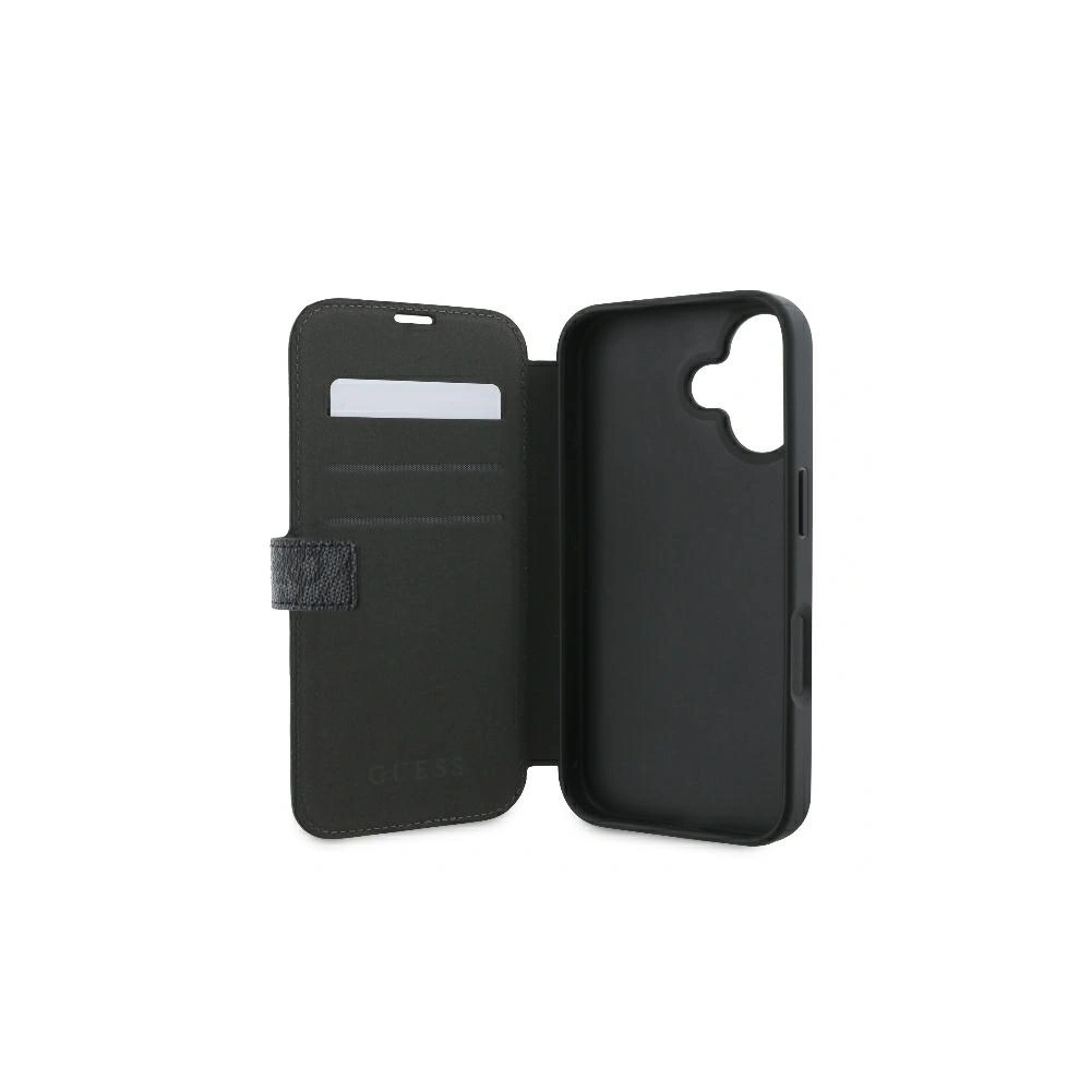 Etui Guess GUBKP16S4GMGGR Apple iPhone 16 book 4G Metal Logo czarny - iPhone 16 - Guess