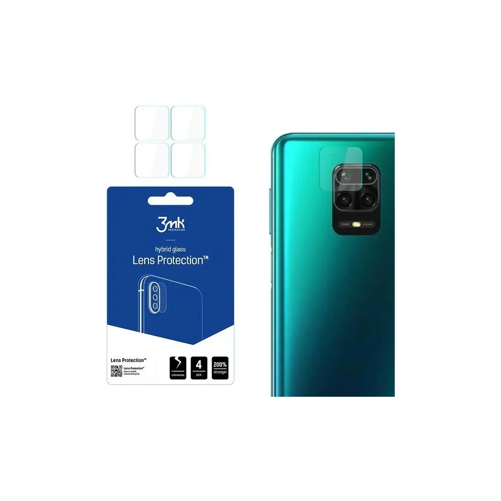 Szkło hybrydowe na obiektyw aparatu 3MK Lens Protect Xiaomi Redmi Note 9 Pro Max [4 PACK] - Redmi Note 9S/9 Pro/9 Pro Max - 3MK