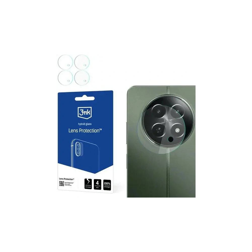 Szkło hybrydowe na obiektyw aparatu 3MK Lens Protect Realme 12x 5G [4 PACK] - realme Seria 12 - 3MK