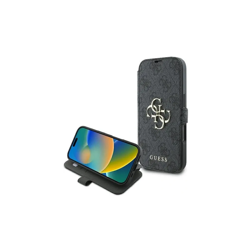 Etui Guess GUBKP16X4GMGGR Apple iPhone 16 Pro Max book 4G Metal Logo czarny - iPhone 16 Pro Max - Guess