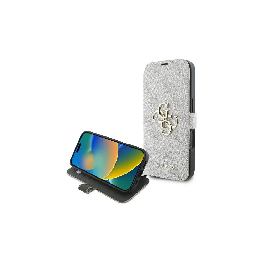 Etui Guess GUBKP16X4GMGPI Apple iPhone 16 Pro Max book 4G Metal Logo różowy - iPhone 16 Pro Max - Guess