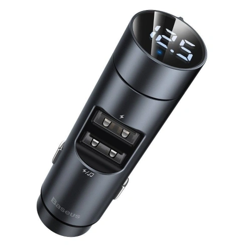Kup Baseus FM-Sender Energiesäule, Bluetooth 5.0, 2x USB, 3.1A (grau) - BSU988GRY - {ean13} - Sklep Home Screen