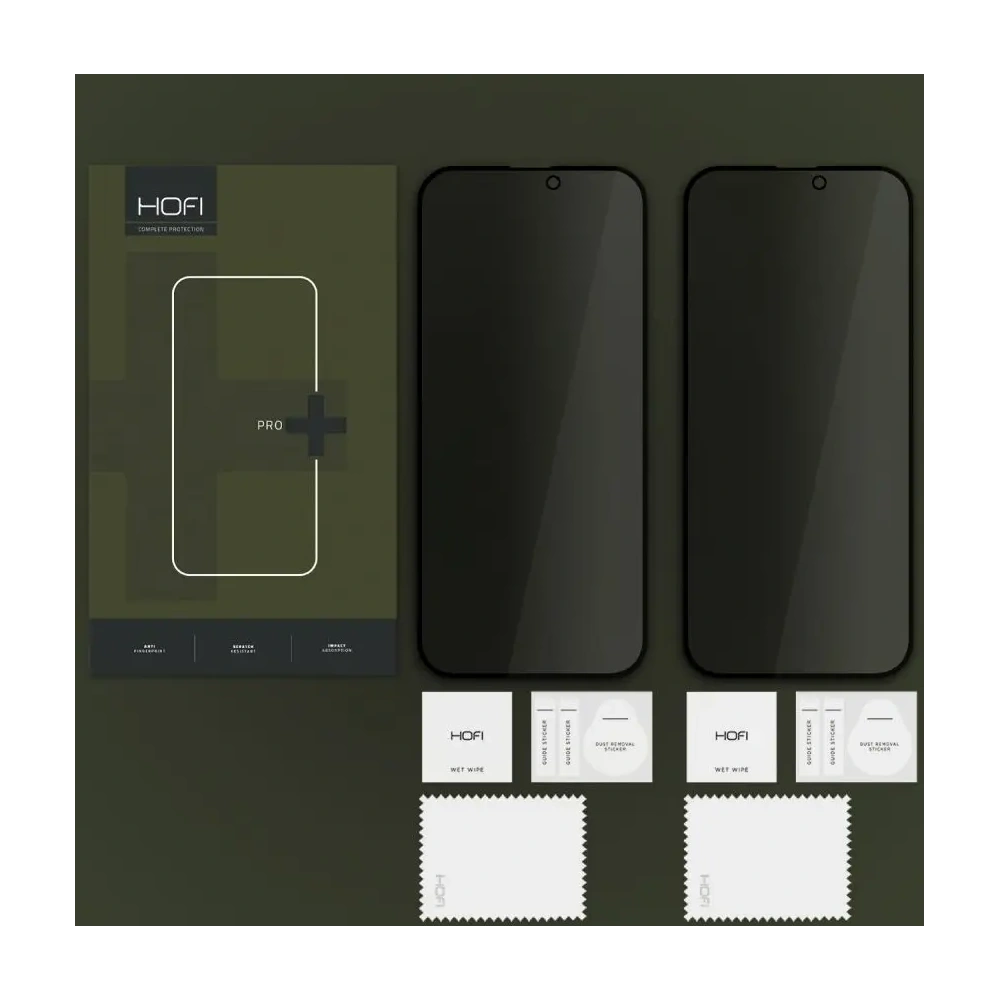 Szkło prywatyzujące Hofi Anti Spy Glass Pro+ Apple iPhone 16 Pro Max Privacy [2 PACK] - iPhone 16 Pro Max - Hofi
