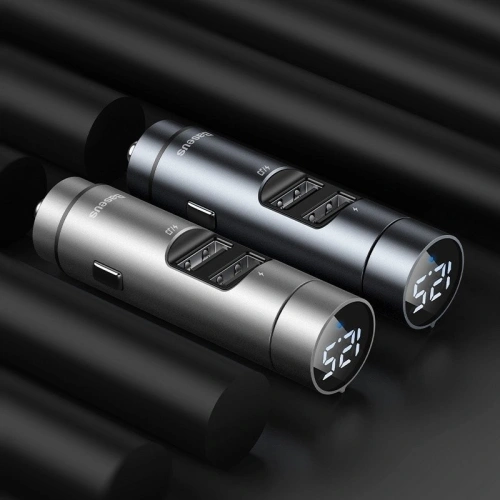 Kup Transmiter FM Baseus Energy Column, Bluetooth 5.0, 2x USB, 3.1A (szary) - BSU988GRY - {ean13} - Sklep Home Screen