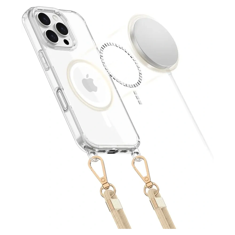 Etui Tech-Protect Flexair Chain MagSafe Apple iPhone 16 Pro Max Black & Taupe - iPhone 16 Pro Max - Tech-Protect