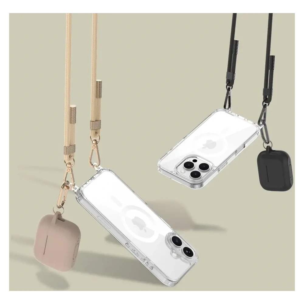 Etui Tech-Protect Flexair Chain MagSafe Apple iPhone 16 Pro Max Black & Taupe - iPhone 16 Pro Max - Tech-Protect