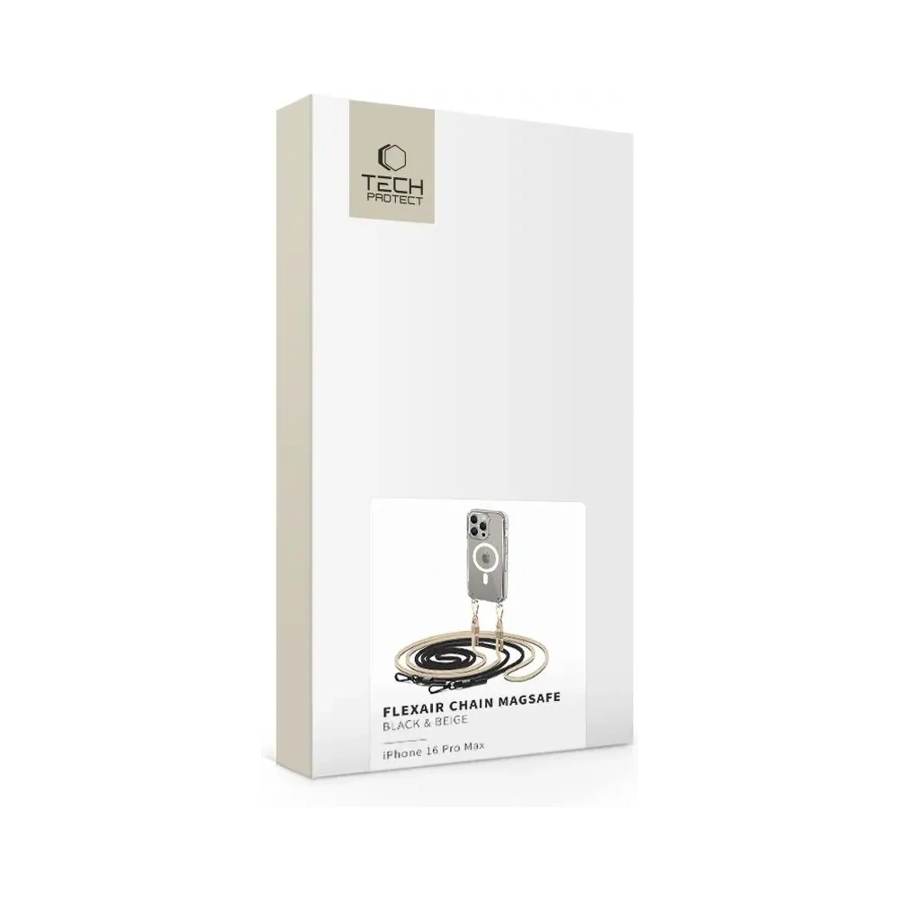Etui Tech-Protect Flexair Chain MagSafe Apple iPhone 16 Pro Max Black & Taupe - iPhone 16 Pro Max - Tech-Protect