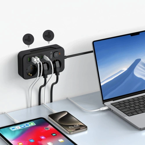 Kup Tech-Protect PC3X6 Power Socket 3xUSB-A, 3xUSB-C, 3xAC 200cm Schwarz - THP3154 - {ean13} - Sklep Home Screen
