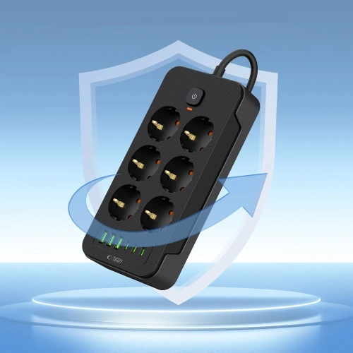 Kup Tech-Protect Prelungitor PC6X6 3xUSB-A, 3xUSB-C, 6xAC 200cm Negru - THP3155 - {ean13} - Sklep Home Screen