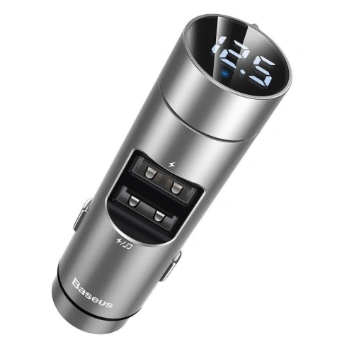 Kup Baseus FM-Sender Energiesäule, Bluetooth 5.0, 2x USB, 3.1A (silber) - BSU989SLV - {ean13} - Sklep Home Screen