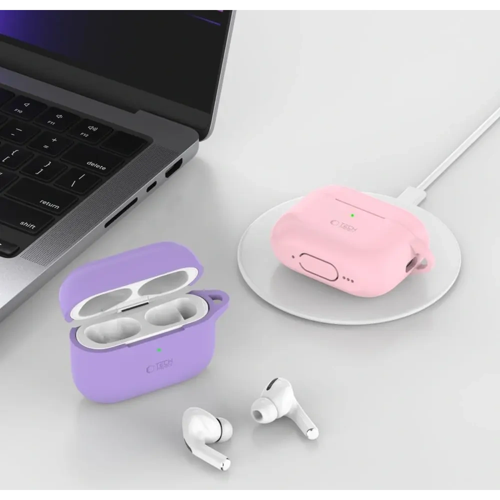 Etui Tech-Protect Silicone Hook Apple Airpods Pro 1 / 2 Baby Blue - AirPods Pro (2. generacji) - Tech-Protect