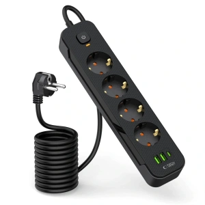 Kup Listwa zasilająca Tech-Protect PCL4X3 Power Socket Long 2xUSB-A, USB-C, 4xAC 200cm Black - THP3160 - {ean13} - Sklep Home Screen