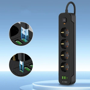 Kup Listwa zasilająca Tech-Protect PCL4X3 Power Socket Long 2xUSB-A, USB-C, 4xAC 200cm Black - THP3160 - {ean13} - Sklep Home Screen