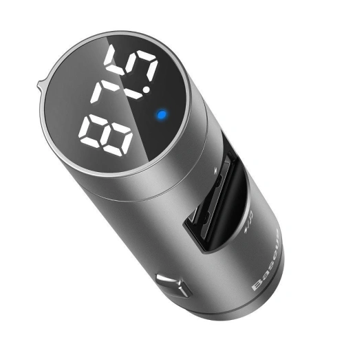 Kup Transmiter FM Baseus Energy Column, Bluetooth 5.0, 2x USB, 3.1A (srebrny) - BSU989SLV - {ean13} - Sklep Home Screen