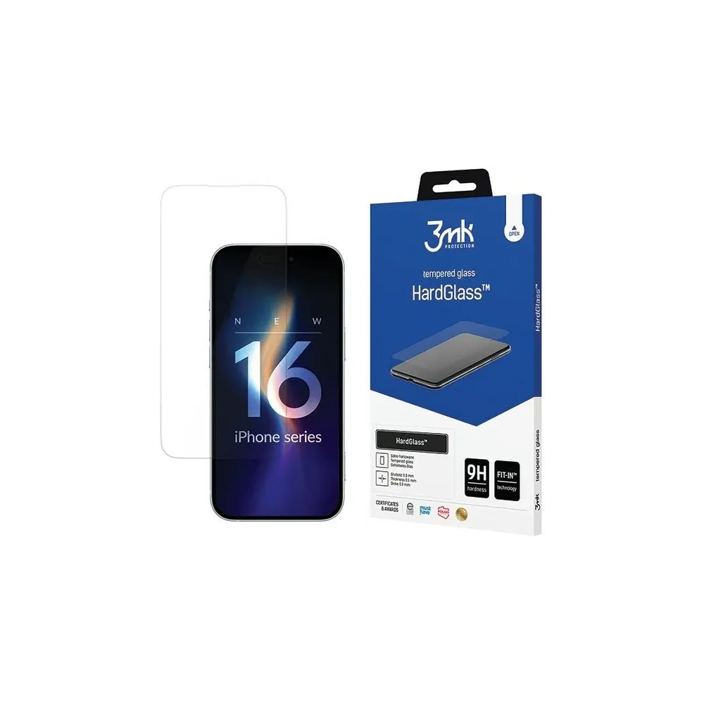 Szkło hartowane 3MK HardGlass Apple iPhone 16 - iPhone 16 - 3MK