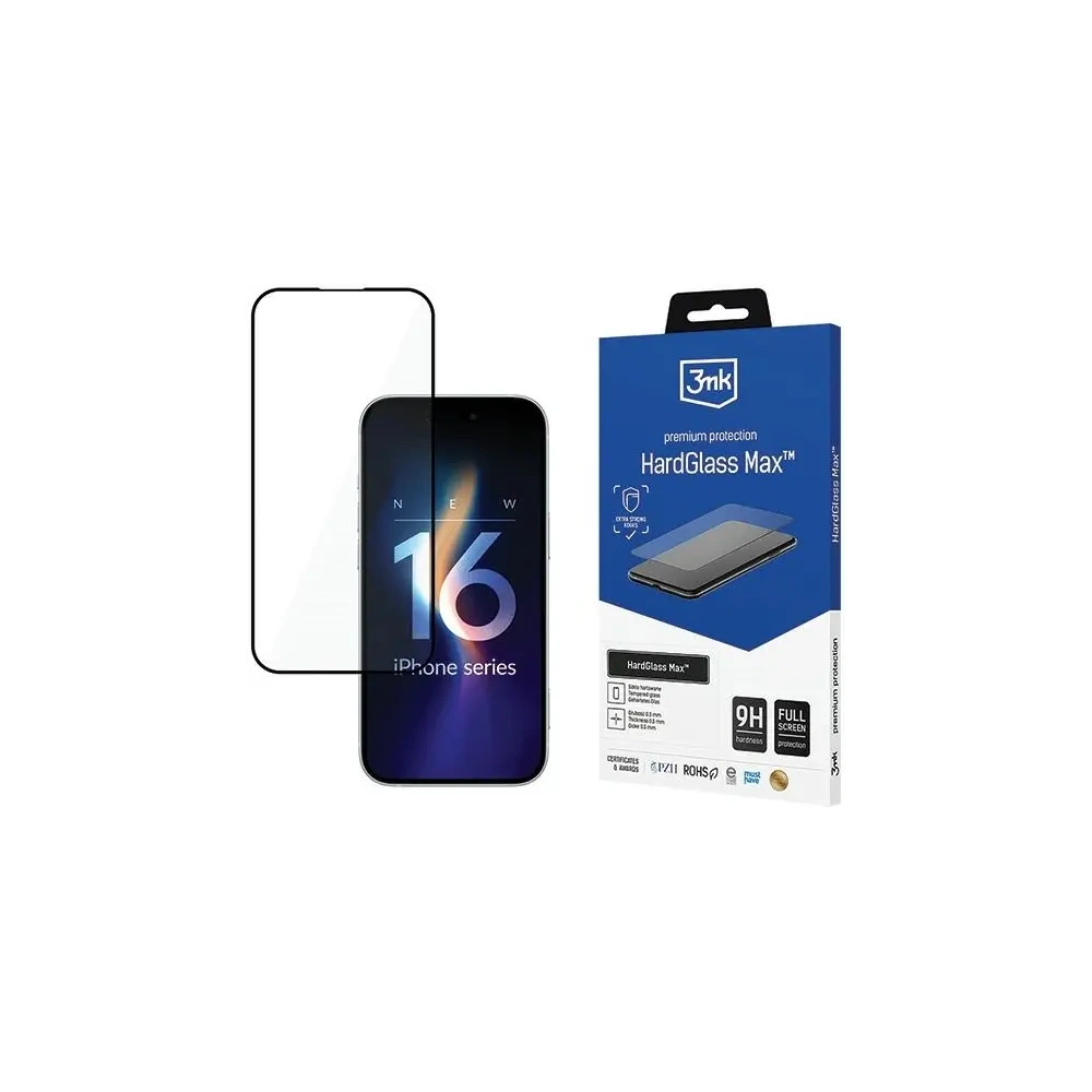 Szkło hartowane 3MK HardGlass Max Apple iPhone 16 - iPhone 16 - 3MK