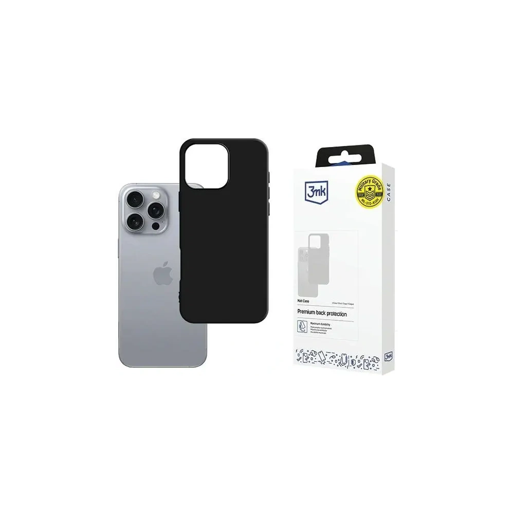 Etui 3MK Matt Case Apple iPhone 16 Pro Max czarny - iPhone 16 Pro Max - 3MK