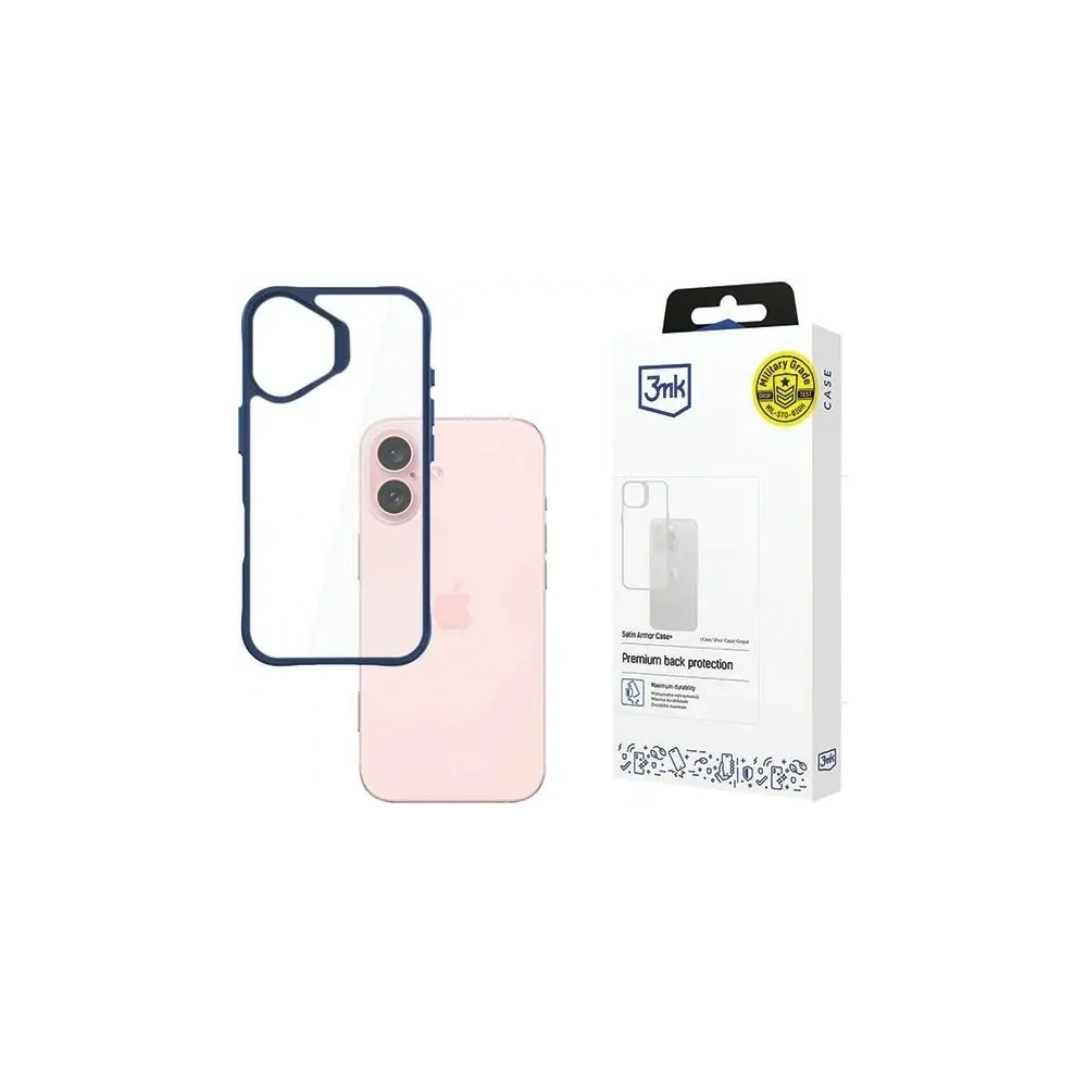 Etui 3MK SatinArmor+ Case Apple iPhone 16 niebieski - iPhone 16 - 3MK