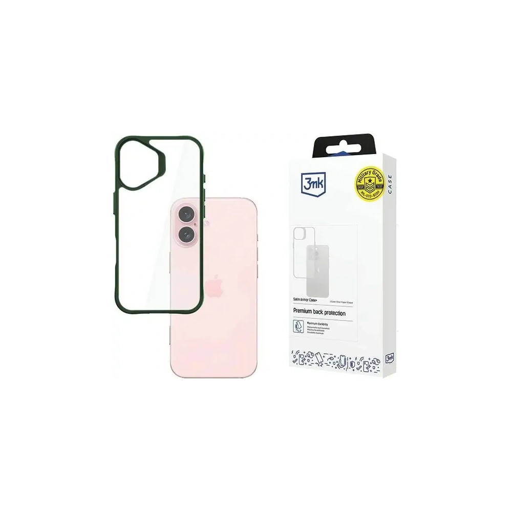 Etui 3MK SatinArmor+ Case Apple iPhone 16 zielony - iPhone 16 - 3MK