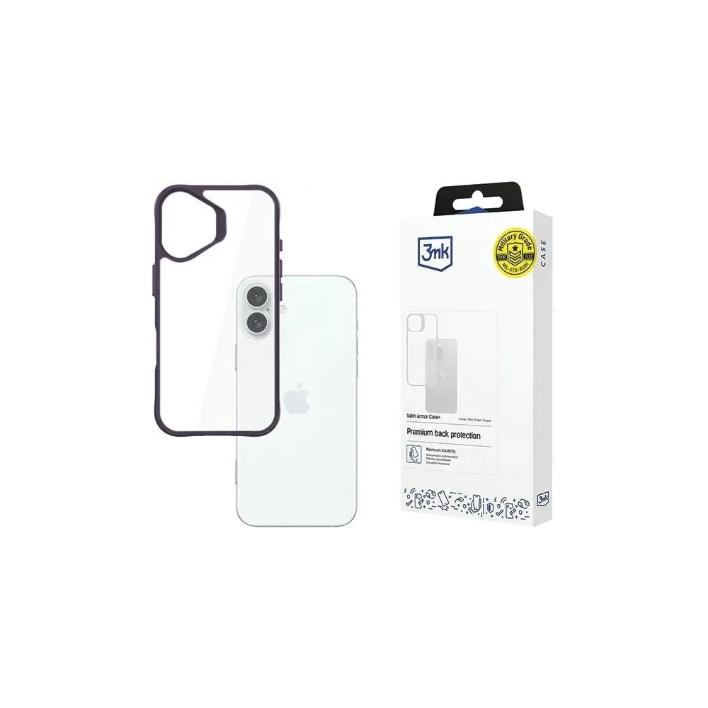 Etui 3MK SatinArmor+ Case Apple iPhone 16 Plus fioletowy - iPhone 16 Plus - 3MK