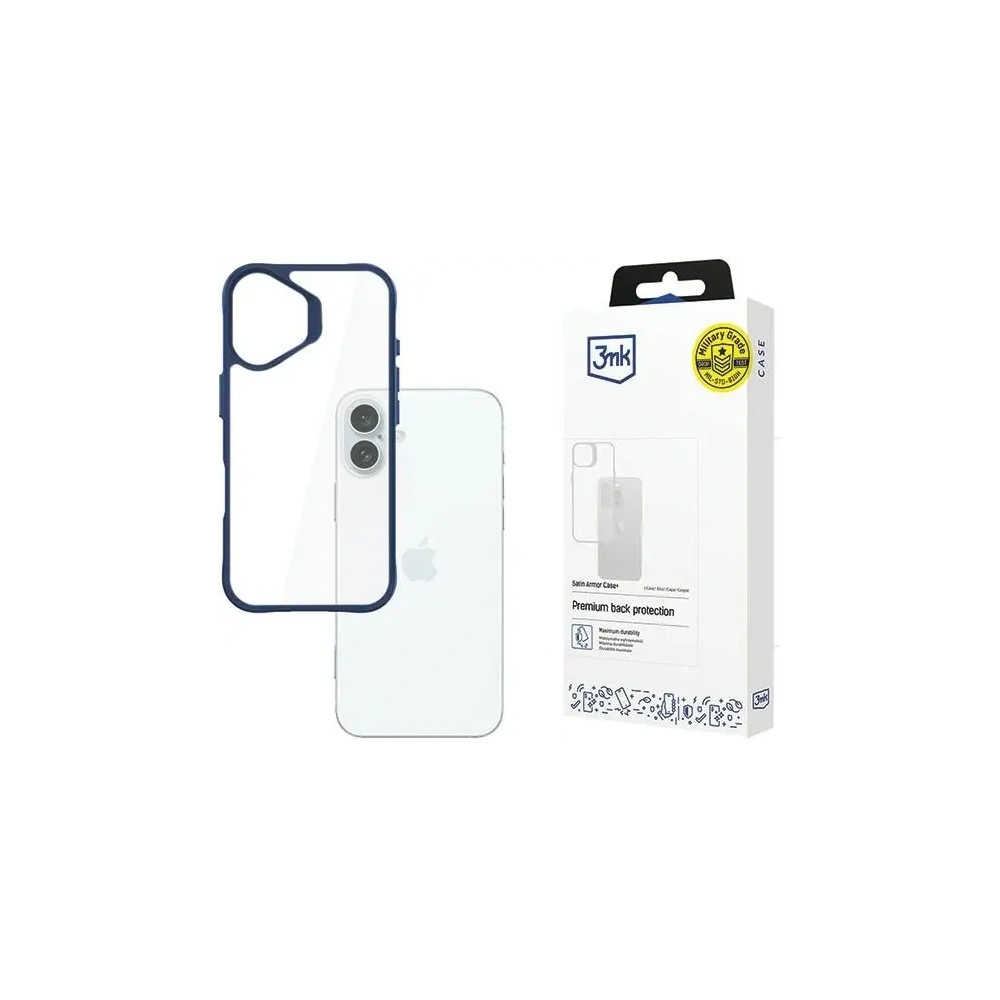 Etui 3MK SatinArmor+ Case Apple iPhone 16 Plus niebieski - iPhone 16 Plus - 3MK