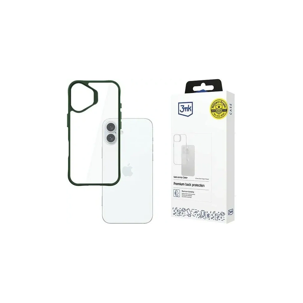 Etui 3MK SatinArmor+ Case Apple iPhone 16 Plus zielony - iPhone 16 Plus - 3MK