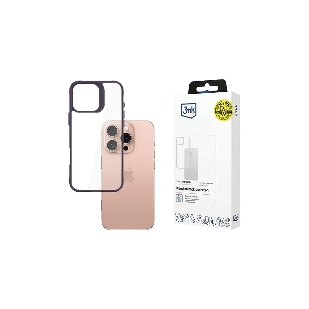 Etui 3MK SatinArmor+ Case Apple iPhone 16 Pro fioletowy - iPhone 16 Pro - 3MK