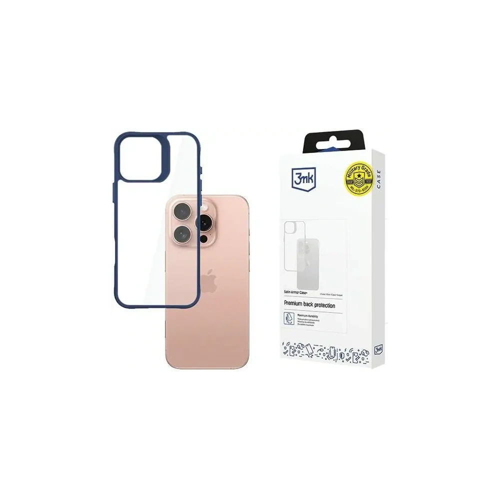 Etui 3MK SatinArmor+ Case Apple iPhone 16 Pro niebieski - iPhone 16 Pro - 3MK