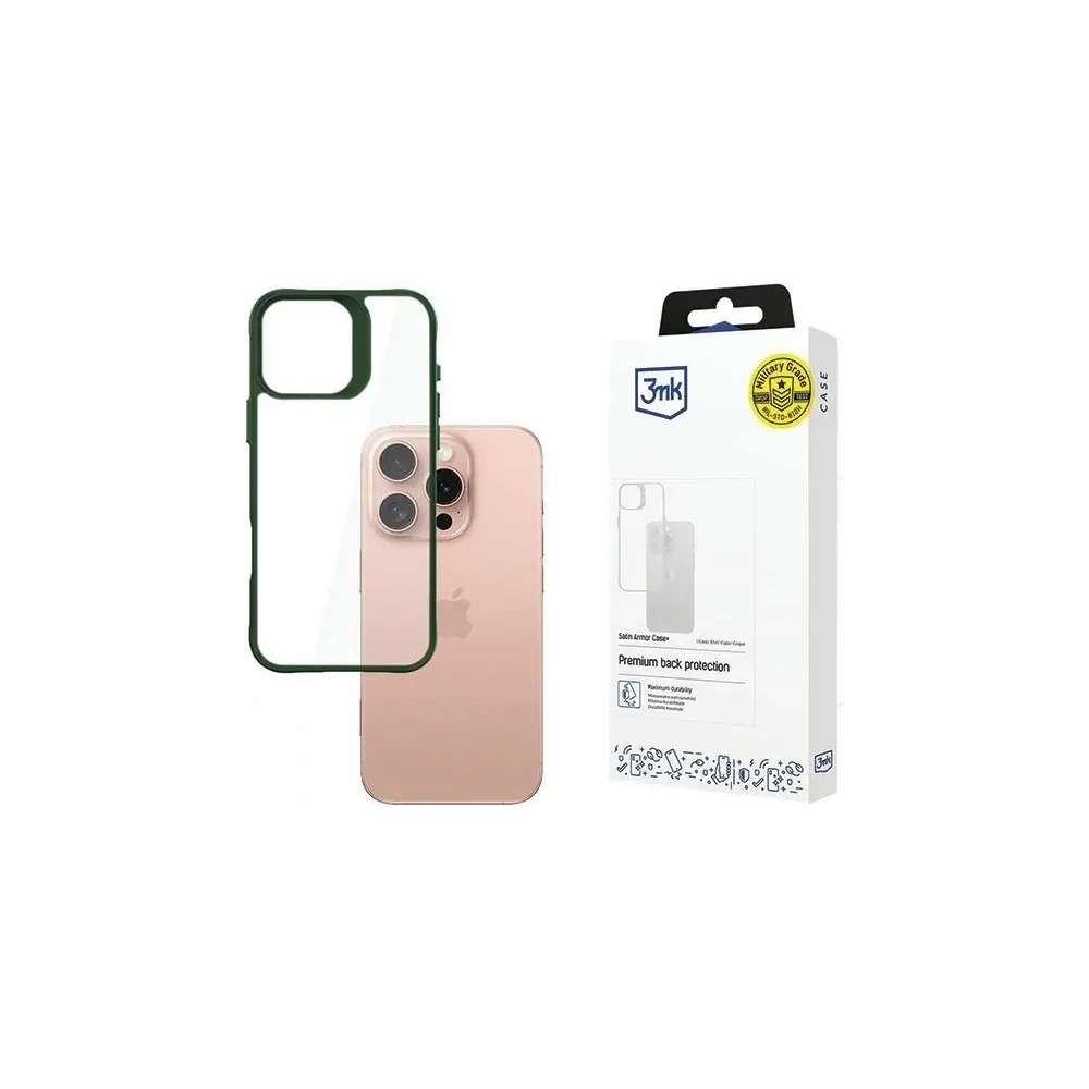 Etui 3MK SatinArmor+ Case Apple iPhone 16 Pro zielony - iPhone 16 Pro - 3MK