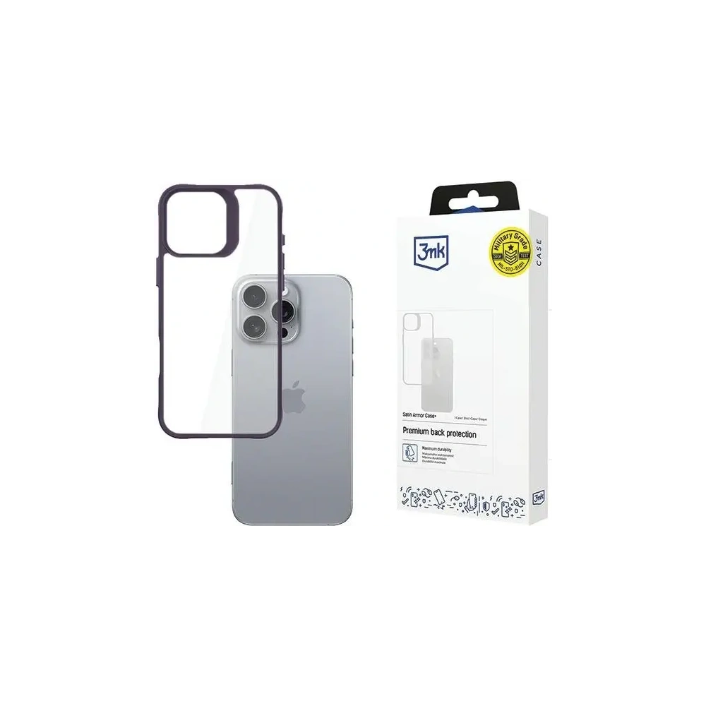 Etui 3MK SatinArmor+ Case Apple iPhone 16 Pro Max fioletowy - iPhone 16 Pro Max - 3MK