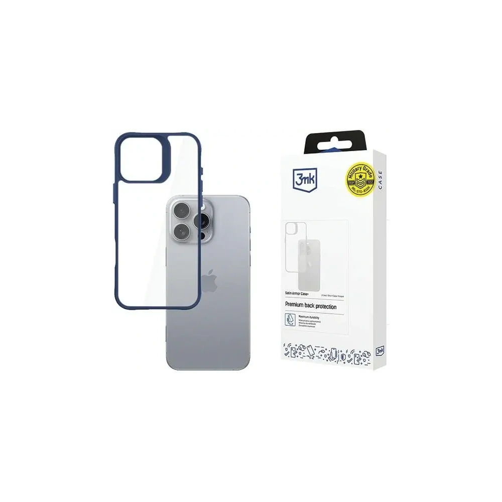 Etui 3MK SatinArmor+ Case Apple iPhone 16 Pro Max niebieski - iPhone 16 Pro Max - 3MK