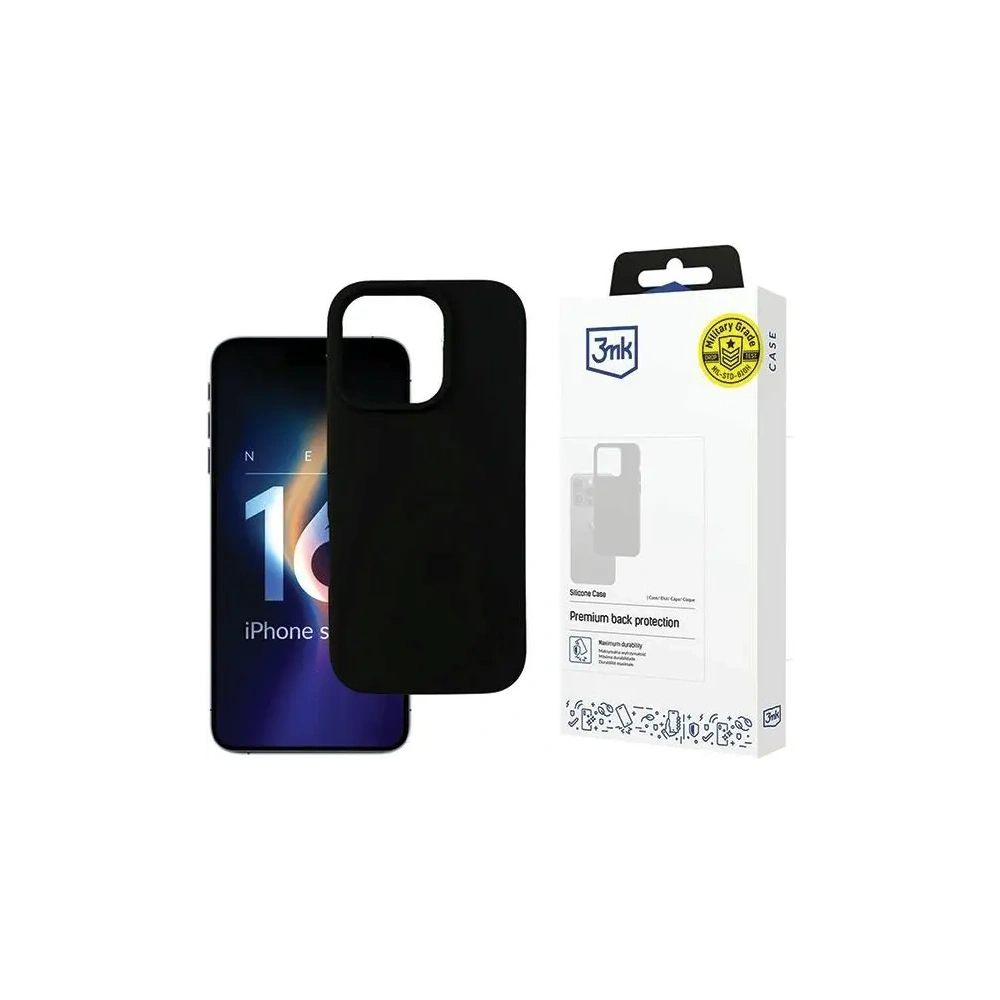 Etui 3MK Silicone Case Apple iPhone 16 Pro czarny - iPhone 16 Pro - 3MK
