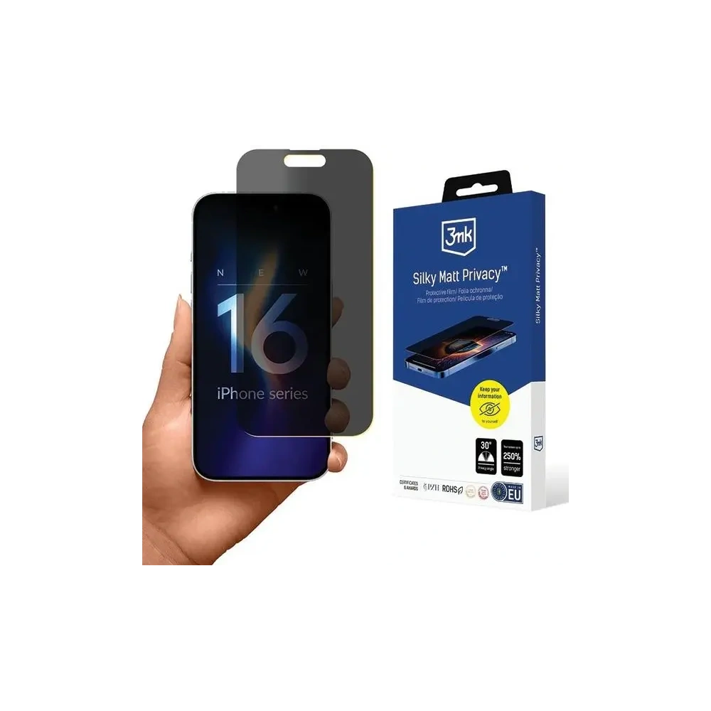 Folia prywatyzująca 3MK Silky Matt Privacy Apple iPhone 16 Pro Max - iPhone 16 Pro Max - 3MK